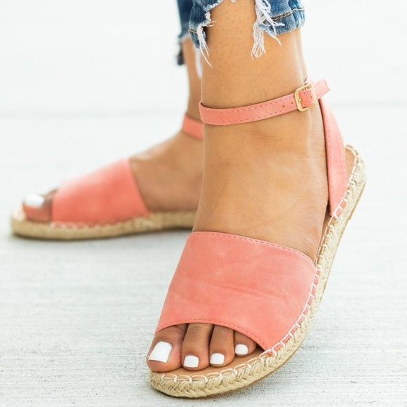 Coral Strap Open-Toe Espadrille Sandals - Picture 2 of 3